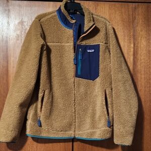 Patagonia XL Womens Classic Retro X Jacket Nest Brown Fleece Jacket with Accent